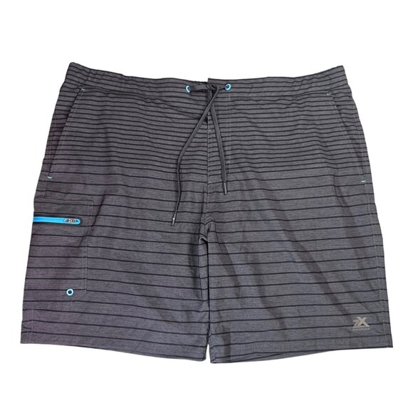 Mens Zeroxposur Striped Swim Trunks Stretch Fabric & 360° Comfort Waistband XXL - Picture 2 of 7